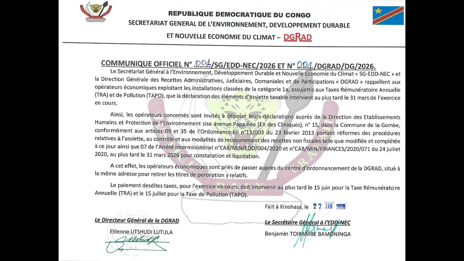 COMMUNIQUE-OFFICIEL-N°001-SG-ED-NEC-2026-ET-N°001-DGRAD-DG-2026-DECLARATION-DES-ELEMENTS-DASSIETTE-TAXABLE-POUR-LE-PAIEMENT-DE-TRA-ET-TAPO_0001_0001.pdf-Adobe-Acrobat-Reader-64-bit-11_06_2026-11_34_32-scaled COMMUNIQUE OFFICIEL N°001-SG-ED-NEC-2026 ET N°001-DGRAD-DG-2026 - DECLARATION DES ELEMENTS D'ASSIETTE TAXABLE POUR LE PAIEMENT DE TRA ET TAPO_0001_0001